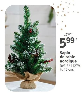 Promotions Sapin de table nordique - Produit maison - Brico - Valide de 28/11/2018 à 24/12/2018 chez Brico