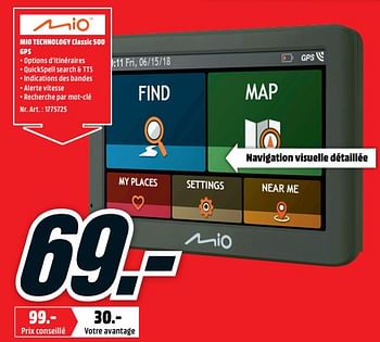 Promotion Media Markt Mio Technology Classic 500 Gps Mio Multimedia Valide Jusqua 4 Promobutler