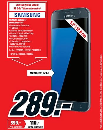 Samsung galaxy s7 smartphone 5.1 Promotie bij Media Markt