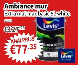 Promoties Ambiance mur extra mat max basic 5l white - Levis - Geldig van 22/11/2018 tot 05/12/2018 bij Cevo Market