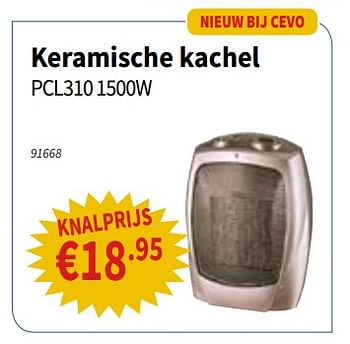 Promoties Keramische kachel pcl310 - Huismerk - Cevo - Geldig van 22/11/2018 tot 05/12/2018 bij Cevo Market