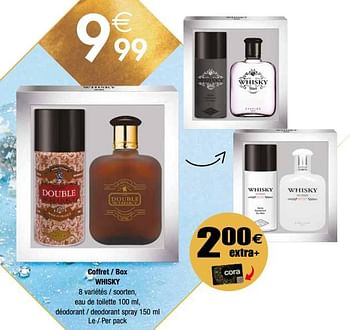 Promoties Coffret - box whisky 8 variétés - soorten, eau de toilette , déodorant - deodorant spray - Whisky - Geldig van 27/11/2018 tot 24/12/2018 bij Cora