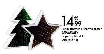 Promoties Sapin ou étoile - sparren of ster led infinity - Huismerk - Cora - Geldig van 27/11/2018 tot 24/12/2018 bij Cora