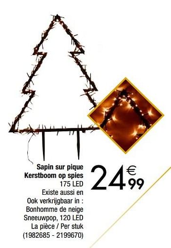 Promoties Sapin sur pique kerstboom op spies - Huismerk - Cora - Geldig van 27/11/2018 tot 24/12/2018 bij Cora