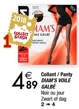 Promoties Collant - panty diam`s voile galbé noir ou jour zwart of dag - Dim - Geldig van 27/11/2018 tot 24/12/2018 bij Cora