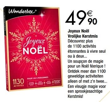 Promotion Cora Joyeux Noel Vrolijke Kerstmis Wonderbox Sports Loisirs Valide Jusqua 4 Promobutler