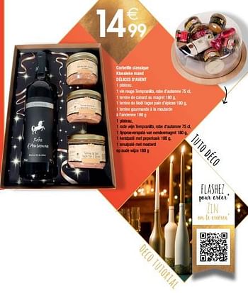 Promotions Corbeille classique klassieke mand délices d`avent - Vins rouges - Valide de 27/11/2018 à 24/12/2018 chez Cora