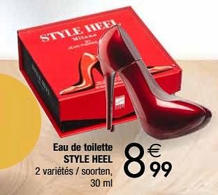Promoties Eau de toilette style heel - Style Heel - Geldig van 27/11/2018 tot 24/12/2018 bij Cora