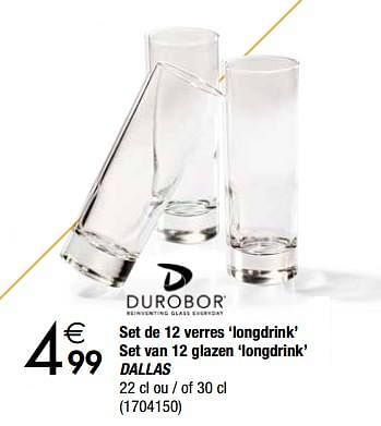 Promotions Set de 12 verres longdrink set van 12 glazen longdrink dallas - Dallas - Valide de 27/11/2018 à 24/12/2018 chez Cora
