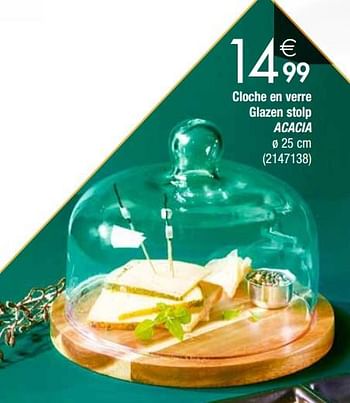 Promotions Cloche en verre glazen stolp acacia - Produit maison - Cora - Valide de 27/11/2018 à 24/12/2018 chez Cora