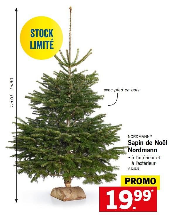 Produit maison - Lidl Sapin de noël nordmann - En promotion chez Lidl