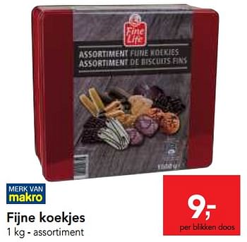 Promoties Fijne koekjes assortiment - Fine Life - Geldig van 05/12/2018 tot 18/12/2018 bij Makro