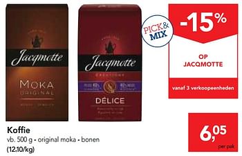 Promoties Koffie original moka - bonen - JACQMOTTE - Geldig van 05/12/2018 tot 18/12/2018 bij Makro
