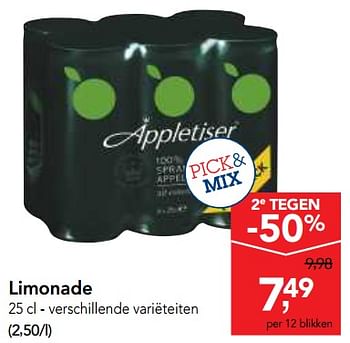 Promoties Limonade verschillende variëteiten - Appletiser - Geldig van 05/12/2018 tot 18/12/2018 bij Makro