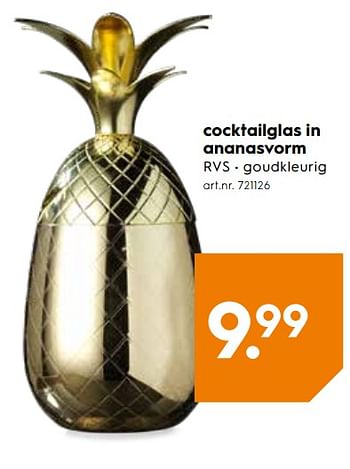 Promoties Cocktailglas in ananasvorm - Huismerk - Blokker - Geldig van 09/11/2018 tot 04/12/2018 bij Blokker