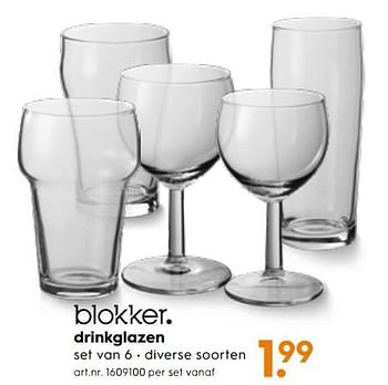 Promoties Drinkglazen - Huismerk - Blokker - Geldig van 09/11/2018 tot 04/12/2018 bij Blokker