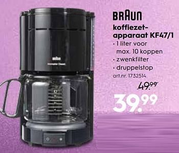 Groene achtergrond hoofd Moet Braun Braun koffiezetapparaat kf47-1 - Promotie bij Blokker