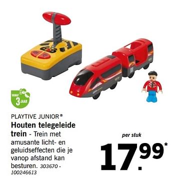 Promoties Houten telegeleide trein - Playtive Junior - Geldig van 01/12/2018 tot 31/12/2018 bij Lidl