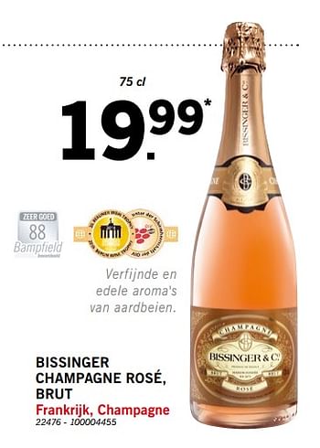 Champagne Bissinger Lidl champagne - Promotie brut champagne bij rosé, frankrijk