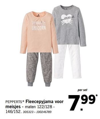 Promoties Fleecepyjama voor meisjes - Pepperts - Geldig van 01/12/2018 tot 31/12/2018 bij Lidl