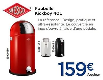 Promotions Poubelle kickboy - Wesco - Valide de 03/12/2018 à 31/12/2018 chez Krefel