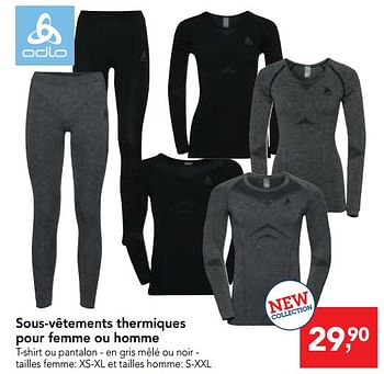 Promoties Sous-vêtements thermiques pour femme ou homme - Odlo - Geldig van 05/12/2018 tot 18/12/2018 bij Makro