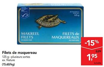 Promotions Filets de maquereau - Feuille d'or - Valide de 05/12/2018 à 18/12/2018 chez Makro