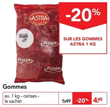 Promoties Gommes - Astra - Geldig van 05/12/2018 tot 18/12/2018 bij Makro