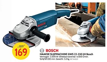 Promoties Haakse slijpmachine gws 22-230 jh bosch - Bosch - Geldig van 05/12/2018 tot 31/12/2018 bij BricoPlanit