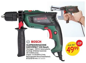 Promotions Klopboormachine easyimpact 550 bosch - Bosch - Valide de 05/12/2018 à 31/12/2018 chez BricoPlanit