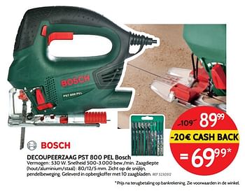 Promoties Decoupeerzaag pst 800 pel bosch - Bosch - Geldig van 05/12/2018 tot 31/12/2018 bij BricoPlanit