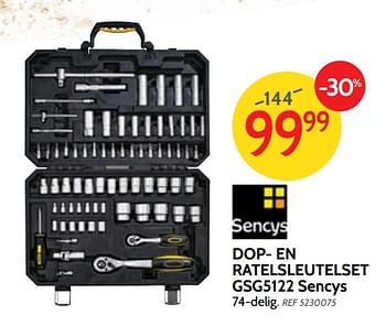 Promoties Dop- en ratelsleutelset gsg5122 sencys - Sencys - Geldig van 05/12/2018 tot 31/12/2018 bij BricoPlanit