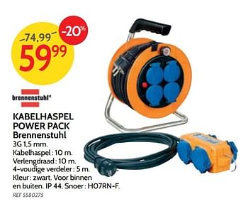 Promoties Kabelhaspel power pack brennenstuhl - Brennenstuhl - Geldig van 05/12/2018 tot 31/12/2018 bij BricoPlanit