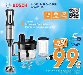 Promotions Bosch mixeur-plongeur msm6s90b - Bosch - Valide de 03/12/2018 à 31/12/2018 chez Krefel