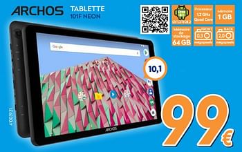 Promotions Archos tablette 101f neon - Archos - Valide de 03/12/2018 à 31/12/2018 chez Krefel
