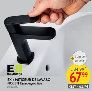 Promoties Mitigeur de lavabo nolen essebagno - Essebagno - Geldig van 05/12/2018 tot 31/12/2018 bij BricoPlanit