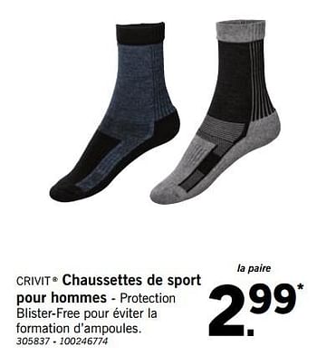 Promoties Chaussettes de sport pour hommes - Crivit - Geldig van 01/12/2018 tot 31/12/2018 bij Lidl