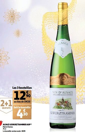 Promotions Alsace gewurztraminer aop - Vins blancs - Valide de 28/11/2018 à 31/12/2018 chez Auchan Ronq