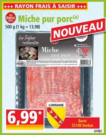 Promotions Miche pur porc - Produit Maison - Norma - Valide de 05/12/2018 à 11/12/2018 chez Norma