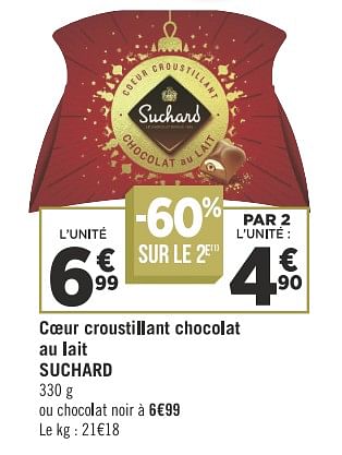 Coeur croustillant lait - Suchard - 200 g