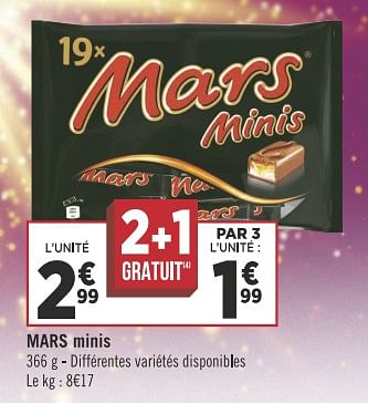Promoties Mars minis - Mars - Geldig van 27/11/2018 tot 09/12/2018 bij Géant Casino