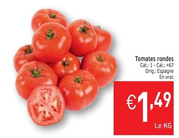Promotions Tomates rondes - Produit maison - Intermarche - Valide de 04/12/2018 à 09/12/2018 chez Intermarche