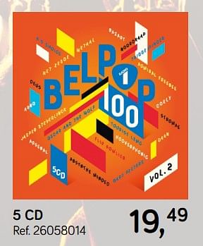 Promoties 5 cd belpop 100 - Huismerk - Supra Bazar - Geldig van 04/12/2018 tot 08/01/2019 bij Supra Bazar