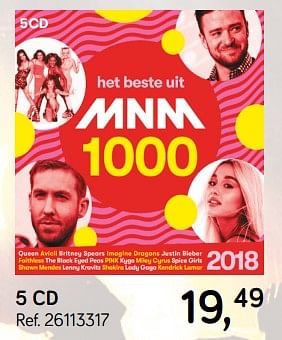 Promoties 5 cd het beste uit mnm 1000 - Huismerk - Supra Bazar - Geldig van 04/12/2018 tot 08/01/2019 bij Supra Bazar