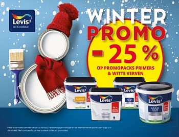 Promotions Winter promo -25% op promopacks primers + witte verven - Levis - Valide de 04/12/2018 à 08/01/2019 chez Supra Bazar