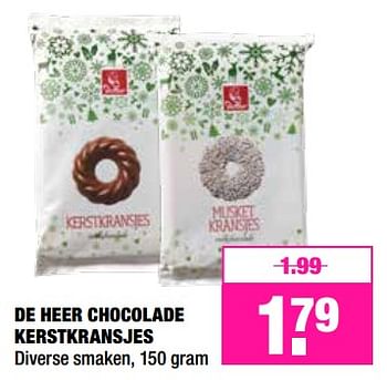 Promoties De heer chocolade kerstkransjes - Huismerk - Big Bazar - Geldig van 03/12/2018 tot 16/12/2018 bij Big Bazar