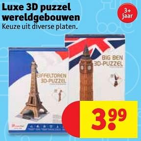 Huismerk - Kruidvat Luxe 3d puzzel wereldgebouwen - Promotie Kruidvat
