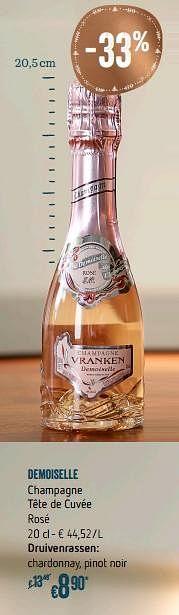 Promoties Demoiselle champagne tête de cuvée rosé - Champagne - Geldig van 28/11/2018 tot 31/12/2018 bij Delhaize