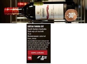 Promoties Château tanunda 2017 south eastern australia rode wijn uit australië - Rode wijnen - Geldig van 28/11/2018 tot 31/12/2018 bij Delhaize