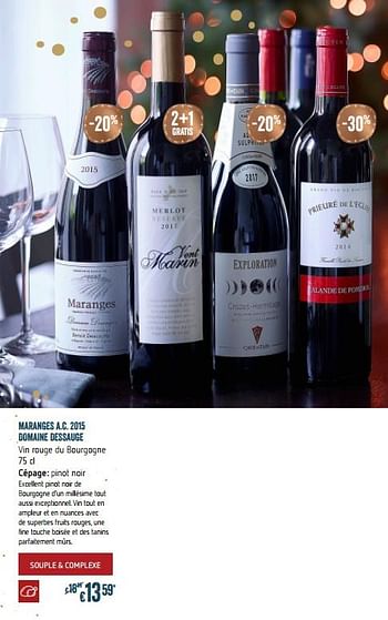 Promotions Maranges a.c. 2015 domaine dessauge vin rouge du bourgogne - Vins rouges - Valide de 28/11/2018 à 31/12/2018 chez Delhaize